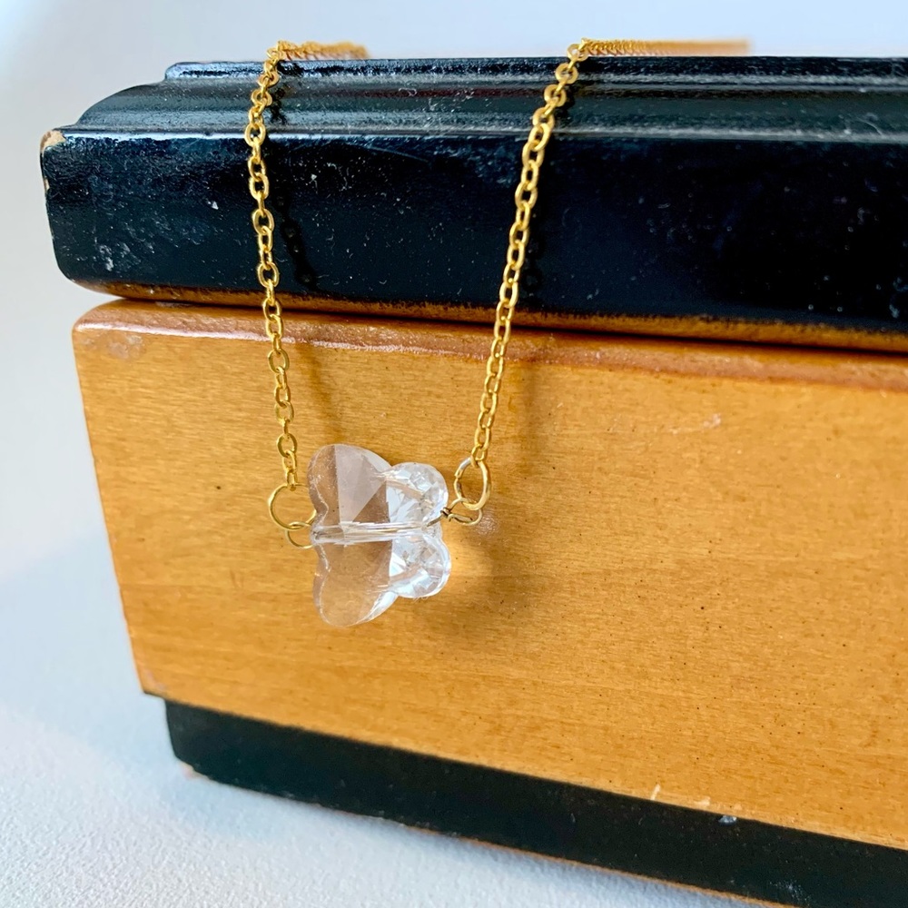 3/$15 crystal butterfly necklace